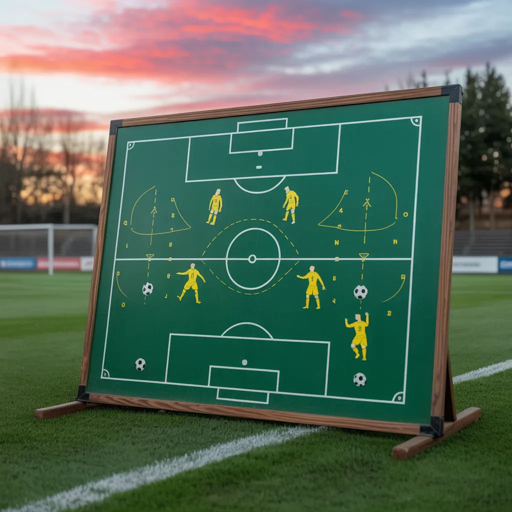 Coach board displaying modern soccer formations and movements